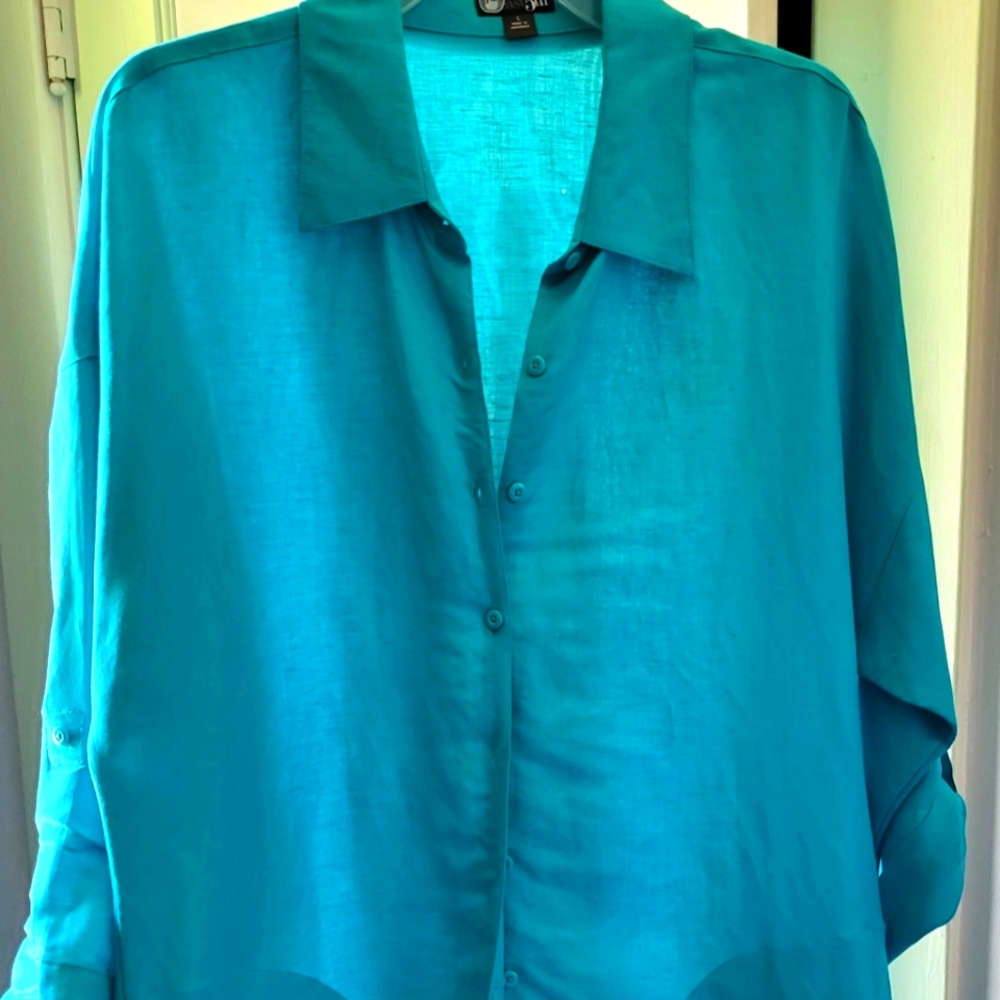East 5th Oversized Tunic length button down shirt.